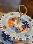 Hanukkah Two Tier Serving Stand Dreidel Star Of David Plate Tray