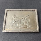 Antique Karl Perl Austrian Bronze Relief Plaque   harlequin Playing A Lute 