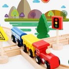 Wooden Train Tracks Toys For Toddler  33 Pieces Magnetic Train With Wooden Tr   