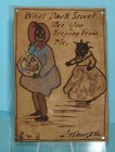 1908 Antique Leather Halloween Postcard 2 Black Women With A Jol hard To Find