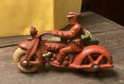 Vintage Hubley Cast Iron Cop Motor Cycle W side Car 1723