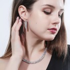 Charming White Cz Bridal Wedding Leaf Necklace Earring Silver Plated Jewelry Set
