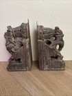Pair If Antique Asian  indian   Wood Carved Corbels