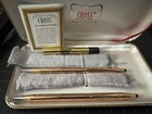 Vintage 1967 Cross 14k Gold Filled Ballpoint Pen   Pencil Set W case  Booklet
