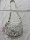 Handmade Elegant White ivory Beaded Pearl Fringed Shoulder Bag Made In India Nwt