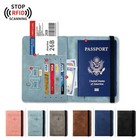 Rfid Blocking Passport Holder Bag Leather Travel Passport Case Id Card Case Gift