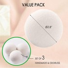 Reusable Wool Dryer Balls Xl 3 Pack   Laundry Aid  Beige