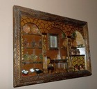 Vtg Folk Art Carved Wood Acapulco Mexico Framed Under Glass Diorama Shadowbox
