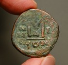 B22-64 Byzantine   Heraclius 610-641ad   Ae Follis  Constantinple Mint  Year One