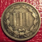 1865 Nickel Three-cent Piece Free Shipping    E-52 You Grade Nice