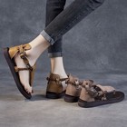 Roman Gladiators Women Genuine Leather Flip Flops Thong Sandals Flat Beach Shoe
