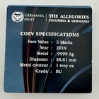 2019 Germania 5 Mark  The Allegories Icolor Edition  Orange  1 Oz Silver