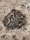 Antique Sterling Silver Repousse Lady Maiden Art Nouveau Brooch Pin
