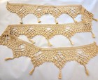 Antique French Lace Trim Passementiere Crochet Tassel Fringed Edging 92  Long