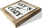 Inspirational Wood Sign  let s Get Cozy  Farmhouse Home Decor Plaque