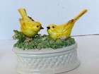 Jay Willfred Signed Goldfinch Figurine Jewelry Trinket Box Italy Finch Birds Vtg
