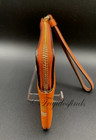 Coach Corner Zip Wristlet Coach Stripe Canyon Orange Leather Ch311 New