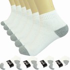 9 Pairs Ankle Quarter Crew Mens Sport Socks White 2 Tones Cotton Size 9-11 10-13