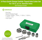 660 6-piece Quick Change Carbide-tipped Hole Cutter Set  7 8  - 2 