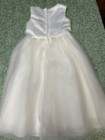 Davids Bridal White Satin And Tulle Girls Flower Girl Dress Size 3