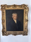 Antique Oil Painting Of A Gentleman On Canvas Ornate Gold Gilt Wood Frame Brit