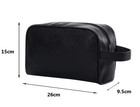 Mens Toiletry Bag With Zipper Pu Leather Case Organizer Portable Travel Dopp Kit