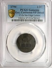 1794 Liberty Cap Flowing Hair Half Cent 1 2c C-2a - Pcgs Vf Details - Rare Coin 