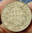  vo9 east India Company 1840 Victoria Silver Rupee W w  28 Berry  Indian Head