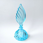 Art Deco Blue Czech Glass Bottle For Perfume And Aroma Oils Parfume Czech Vial