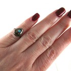  925 Sterling Silver Turquoise Ring Southwestern Bear Paw Small Child Pinky Sz 3