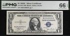 1935c  1 Silver Certificate Pmg 66epq Blue Seal Me Block Fr1612