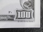 Vtg 1996 Apple Macintosh Computer Oversized  100 Dollar Bill Promotional Cert