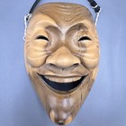 Vtg Hand Carved Wood Hannya Noh Theater Mask Japanese Wall Hanging Or Wearable