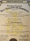 1929 Boy Scouts Of America Scoutmastership Certificate Hon Pres Herbert Hoover