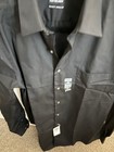 Van Heusen Wrinkle Resistant Regular Fit Black Solid Dress Shirt 16 5 32 33