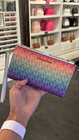 Michael Kors Mk Large Double Zipper Wallet Phone Holder Wristlet Clutch Rainbow