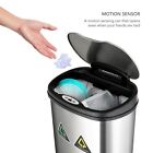 Nine Stars 13 2 Gallon Stainless Steel Motion Sensor Recycle Trash Can