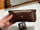 Polo Ralph Lauren Eyeglasses Sunglass Hard Case Cloth Brown Leather Button