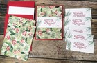 Stampin Up Card Kit Merry Christmas Wrapped In Leaves Holly  - Makes 6 Cards