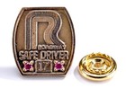 Vintage 1 10 10k Gold Roadway 17yr Trucker Safety Award Safe Driving Lapel Pin