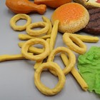 Lot Vintage Mtc 1987 Play Food Toys Realistic Chicken Burger Onion Rings Pizza