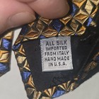 Nordstrom Men s Handmade 100  Silk Woven Tie Gold Blue Black Geometric