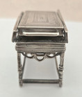 Rare Antique Dutch 930 Silver Miniature Mangel Linen Press Victorian Etb 1891