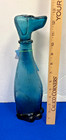 Vintage Italy 1970 Empoli Blue Glass Dachshund Decanter 12 5   Ds43