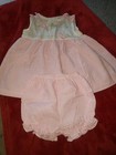 Baby Dress Adorable 2t 2 Piece  Vintage Pink And White With Flowers