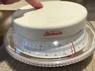 Vintage Sunbeam Mechanical Kitchen Scale 3 Lb 1 Kg White Retro Counter Scale