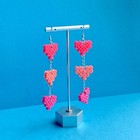 Mini Hearts Perler Bead Earrings - Shades Of Pink