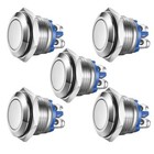 Metal Boat Horn Momentary Push Button 12mm Stainless Steel Starter Switch 5pcs