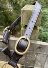 Horse Size Dark Brown Halter Top Grain Leather Brass Buckles