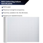 Pacific Arc Professional Cotton Rag Paper Vellum 24 Inch By 20 Yard Roll